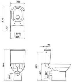 Cersanit K35-037 - stojace WC s doskou CITY keramika/biela