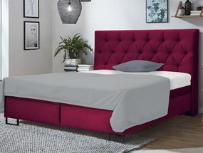 Posteľ Amy 180x200 cm, vínovo červená látka