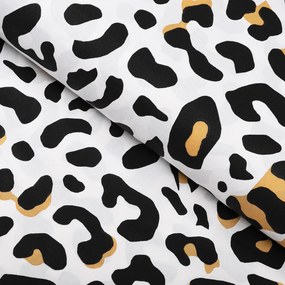 Biante Bavlnený behúň na stôl Sandra SA-409 Leopardí vzor na bielom 20x180 cm