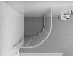 Mexen Exo, štvrťkruhový sprchovací kút s posuvnými dverami 80 x 80 cm, 6mm číre sklo, chrómový profil, 8131-080-080-01-00