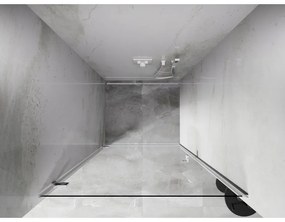 Mexen, Mexen Lunar-B Otočné ľavé sprchové dvere 80 cm, transparentné, biele - 832-080-000-20-00-L