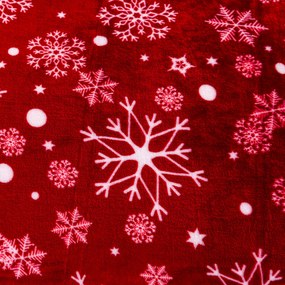 Vianočná mikroplyšová deka SNOWFALL červená Rozmer: 150 x 200 cm