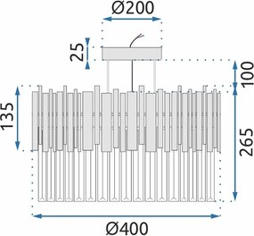 Toolight Toolight, stropné svietidlo 4xE14 APP1100, zlatá, OSW-05562