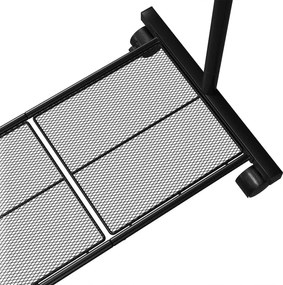 Kovový stojan na oblečenie s kolieskami, horná koľajnica do 40 kg, čierny