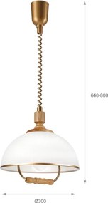 Výsuvný luster RAMONA 1xE27/60W/230V hnedá/biela/dub