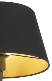 Stojaca lampa čierna s čiernym tienidlom a nastaviteľným ramenom - Ladas Deluxe