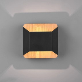 Nástenné LED svetlo Arino, čierna, šírka 12,2 cm