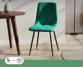 Čalouněná jídelní židle Milo lahvově zelená