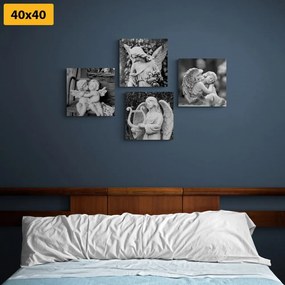 Set obrazov nebeský pokoj v čiernobielom prevedení - 4x 60x60