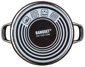 Banquet Smaltovaný hrniec METALLIC Black 26 cm, 6l, s pokrievkou, 26 cm