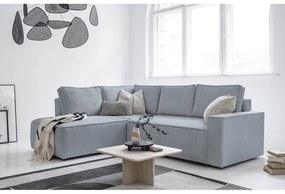 Svetlosivá menčestrová rozkladacia rohová pohovka (ľavý roh) Brave Dave – Miuform