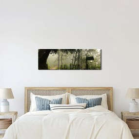 Obraz rannej hmly (s hodinami) (90x30 cm)
