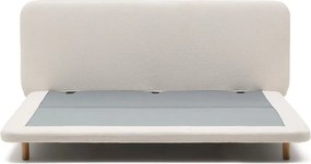 Béžová čalúnená dvojlôžková posteľ 180x200 cm Odum – Kave Home