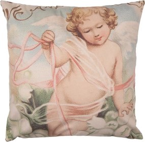 Ružová obliečka na vankúš s anjelom Angel - 45*45 cm