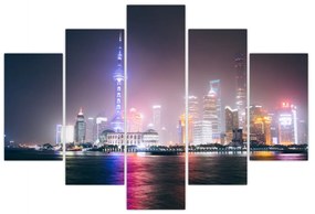 Obraz nočného Šanghaja (150x105 cm)
