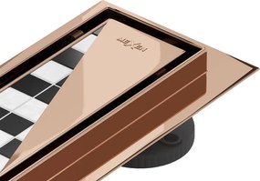 Mexen Flat M13 lineárny odtok 2v1 50 cm, ružové zlato - 1610050-15