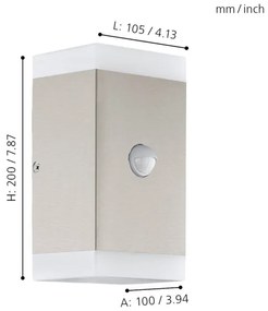Eglo 75546 - LED Vonkajšie nástenné svietidlo so senzorom 2xGU10/4,6W/230V IP44