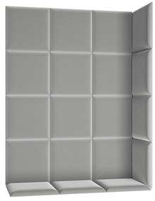 Set 19 čalúnených panelov Quadra 120x160 cm (svetlosivá). Vlastná spoľahlivá doprava až k Vám domov. 1051982