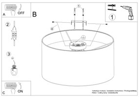 Sollux SL.1393 - Stropné svietidlo TELESTO 1xE27/15W/230V pr. 35 cm biela/béžová