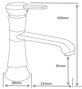 Mexen Rose, umývadlová batéria, čierna matná, 73300-70