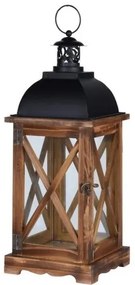 Drevený lampáš Trappeto hnedá, 16 x 41 cm