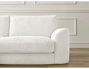 Biela ženilková rohová pohovka (ľavý roh/s leňoškou) Leonore – Bobochic Paris