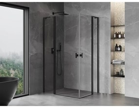 Mexen, Mexen Mist L Duo výklopný sprchový kút 110 x 90 cm, priehľadný, čierny - 8A4L-110-090-70-00