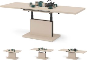 ASTON Béžový [Super Mat / Anti-fingerprint] - MODERNÝ ROZKLADACÍ A VÝŠKOVO NASTAVITEĽNÝ KONFERENČNÝ STÔL KÁŠMÍR