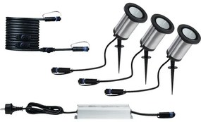 LED vonkajšie bodové svietidlo Paulmann 94286 Plug and Shine IP65 5,1W 310lm 3000K antracit/chróm set