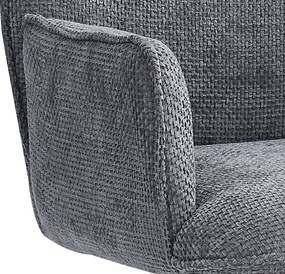 Jedálenská stolička Livela, dymovo šedá štruktúrovaná tkanina