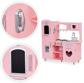 Drevená kuchynka pre dievčatá v ružovej farbe