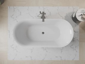 Mexen Roxy, voľne stojaca vaňa 170 x 80 cm, biela-čierna, chrómový prepad, 51201708075-01