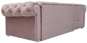 Sedačka v štýle Chesterfield Vertigo, ružová Roh: Orientace rohu Levý roh
