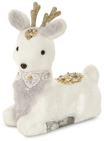 VIANOČNÁ FIGÚRKA DEER 15CM BIELA