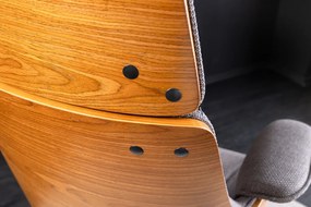 Kancelárska stolička otočná MANHATTAN 44-54 cm, textúrovaná látka, sivá a orechové drevo