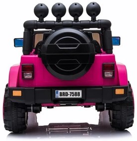 LEAN CARS  Elektrické autíčko - Jeep BRD-7588 4x4 - ružové - 4x45W - 1x12V10Ah - 2023