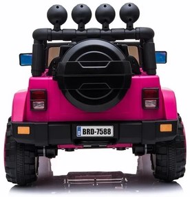 LEAN CARS  Elektrické autíčko - Jeep BRD-7588 4x4 - ružové - 4x45W - 1x12V10Ah - 2024