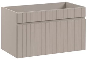 Závěsná skříňka Iconic se zápustným umyvadlem 60 cm kašmír/bílá