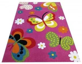 Ružový koberec s motívom Motýle