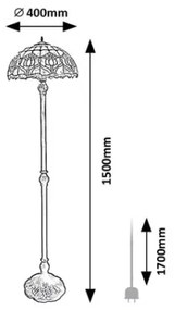 Brilagi - Tiffany vitrážová stojacia lampa LORAS 2xE27/60W/230V