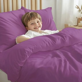 Detské bavlnené posteľné obliečky do postieľky Moni MO-079 Purpurové Do postieľky 100x135 a 40x60 cm