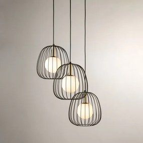 Luster na lanku BELL 3xG9/12W/230V čierna/zlatá