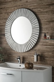 Sapho Sapho, PRIDE zrkadlo v ráme, priemer 90cm, strieborná, PD902