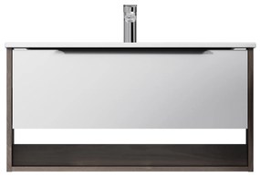 Skrinka s umývadlom 80 AM.PM Flash MNAFHX0801WG závesná, 2 zásuvky, lesklá biela