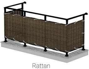 Balkónová zástena 75cm/600 cm rattan wenge