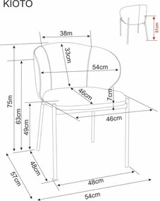 Jedálenská stolička KIOTO, kašmír/svetlobéžová