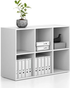 Regál FRAME, nízky, 3 stĺpce, 881 x 1299 x 450 mm, biela