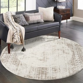 Dekorstudio Vintage okrúhly koberec ANTIK 232 krémový Priemer koberca: 160cm