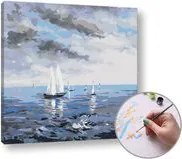 Maľovanie podľa čísel ROZBÚRENÉ MORE – nízka náročnosť