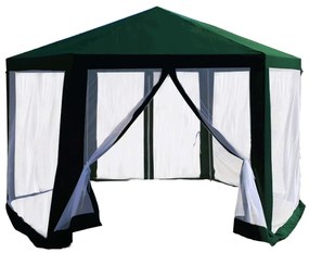 Kondela RINGE TYP Stanový altánok do záhrady, 3,9x2,5x3,9m, zelená/biela,1+6 bočných strán